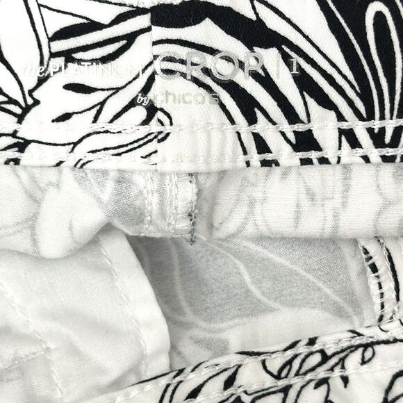 Chico's Sateen Pants Size 3 (16) Girlfriend Cropped Floral NWT - Picture 10 of 15